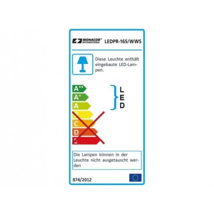Monacor LEDPR-165/WWS Lampka diodowa, okrągła, 12W, 1000 lm